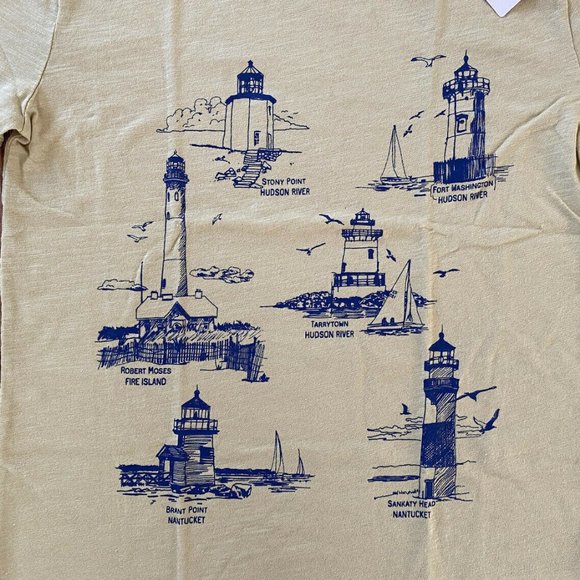 NEW J Crew Womens Vintage Cotton Lighthouse Tee T-Shirt XS NWT New England - Picture 2 of 7